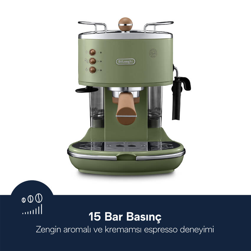 Icona Vintage, ECOV311GR Manuel Espresso Kahve Makinesi - 5