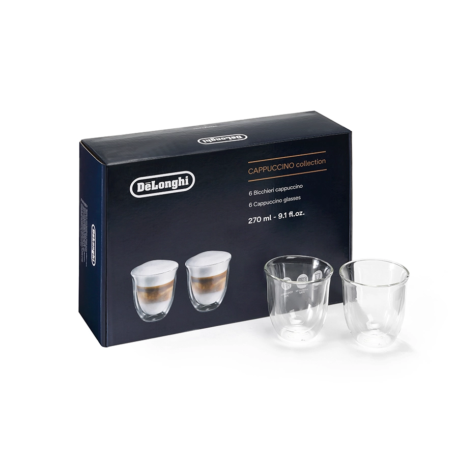 Delonghi - DLSC301 6'Li Çift Cidarlı Cappuccino Bardak